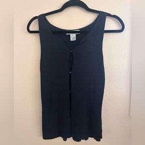100% SILK VINTAGE BLACK CLASP TOP